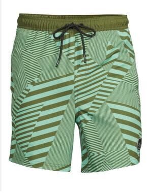 NEFF Olive Green Geo print boardshorts SM
